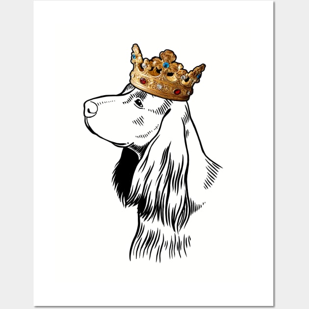 English Cocker Spaniel Dog King Queen Wearing Crown Wall Art by millersye